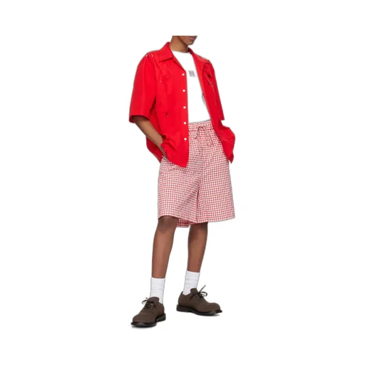 Checked Drawstring Shorts