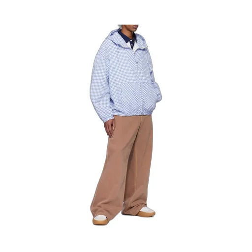 Checked Seersucker Hooded Jacket