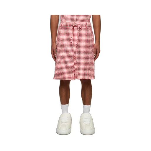 Checked Drawstring Shorts