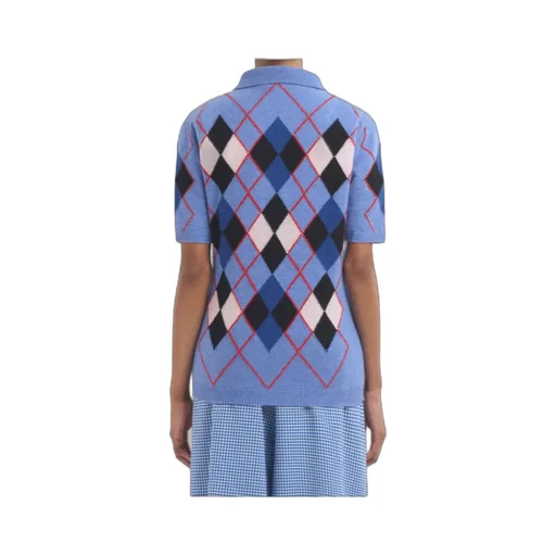 Argyle Knit Polo Shirt