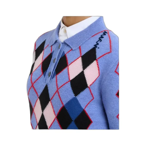 Argyle Knit Polo Shirt