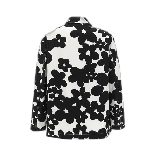 Floral-Printed Buttoned Jacket