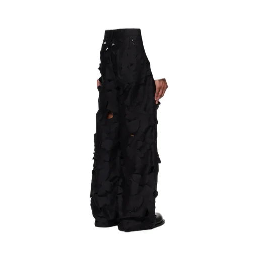 Black Cotton Cargo Pants With Cut-Out Detail
