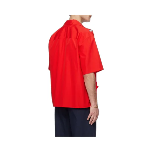 Logo-Embroidered Cut-Out Buttoned Shirt
