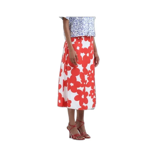 Floral Printed Straight Hem Midi Skirt