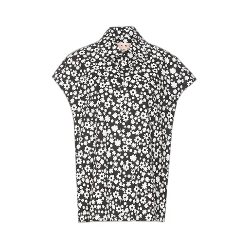Floral-Printed Cap Sleeved Shirt
