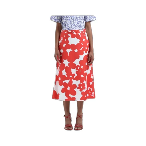 Floral Printed Straight Hem Midi Skirt