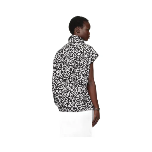 Floral-Printed Cap Sleeved Shirt