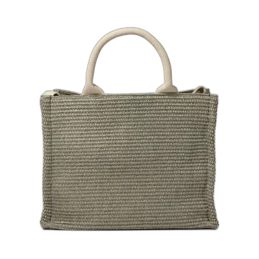 Woven Logo Embroidered Small Tote Bag