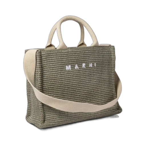 Woven Logo Embroidered Small Tote Bag