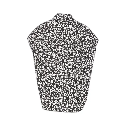 Floral-Printed Cap Sleeved Shirt
