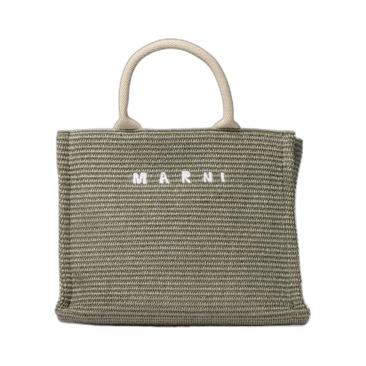 Woven Logo Embroidered Small Tote Bag