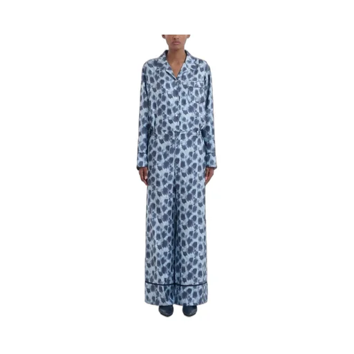 Printed Wide-Leg Trousers