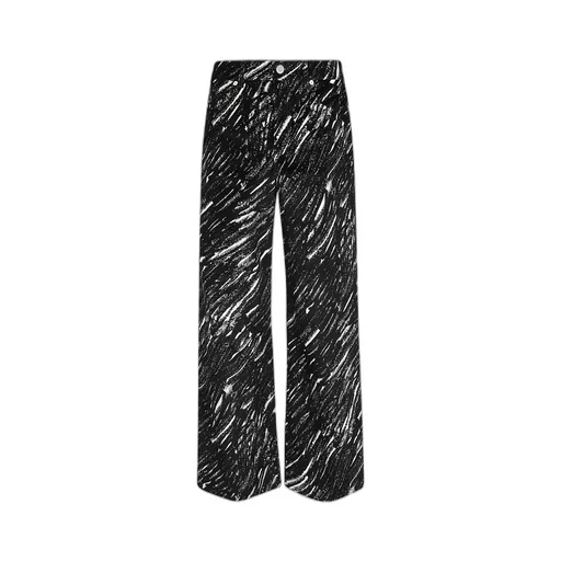 Abstract Print Straight-Leg Pants