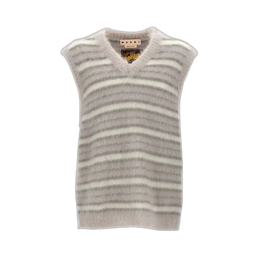 V-Neck Striped Fuzzy Wuzzy Vest