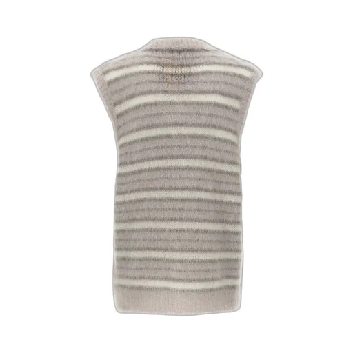 V-Neck Striped Fuzzy Wuzzy Vest