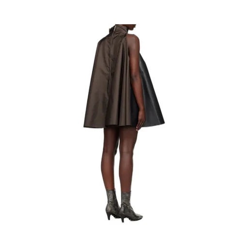 Two-Toned High-Neck Trapeze Dress