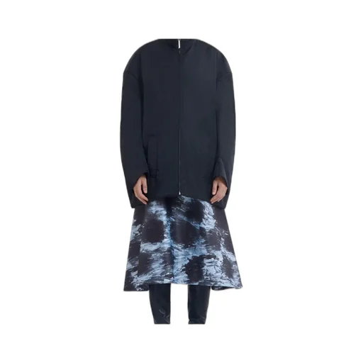 High-Neck Long Sleeved Zipped Bomber Jacket