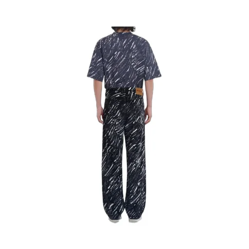 Crayon Printed Wide-Leg Jeans