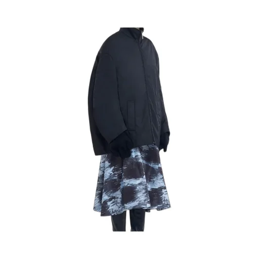 High-Neck Long Sleeved Zipped Bomber Jacket