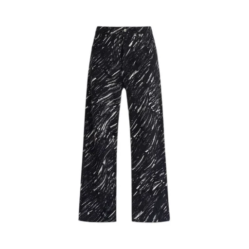 Crayon Printed Wide-Leg Jeans