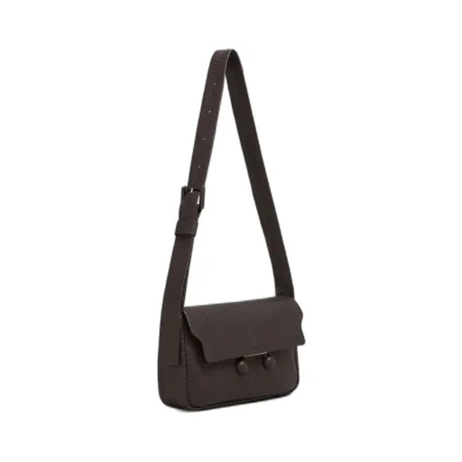 Foldover-Top Medium Shoulder Bag