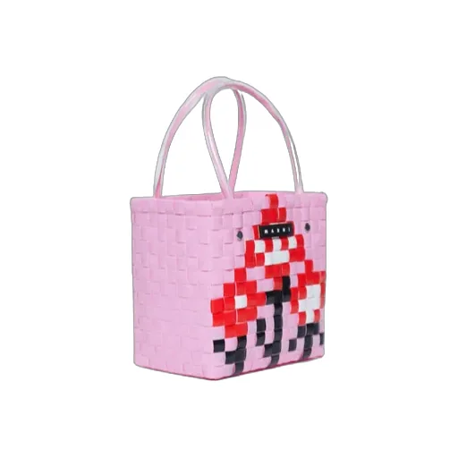 Logo-Patch Woven Tote Bag