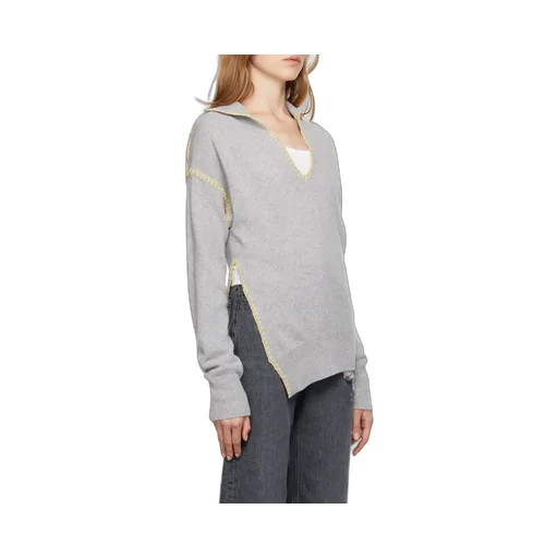 V-Neck Asymmetric Knit Jumper