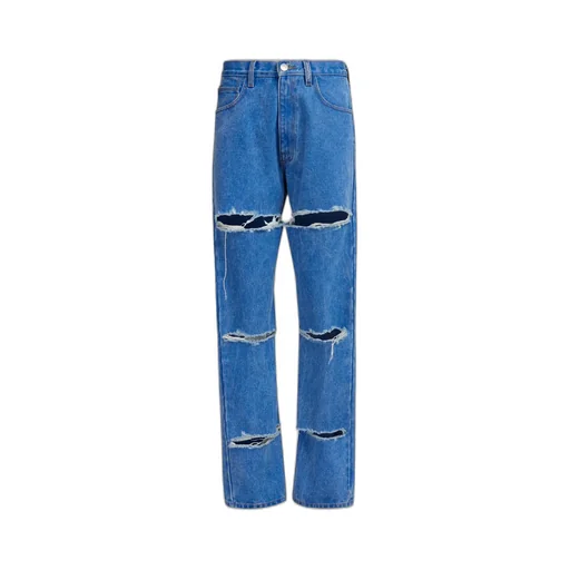 Logo-Patch Cut-Out Detailed Jeans