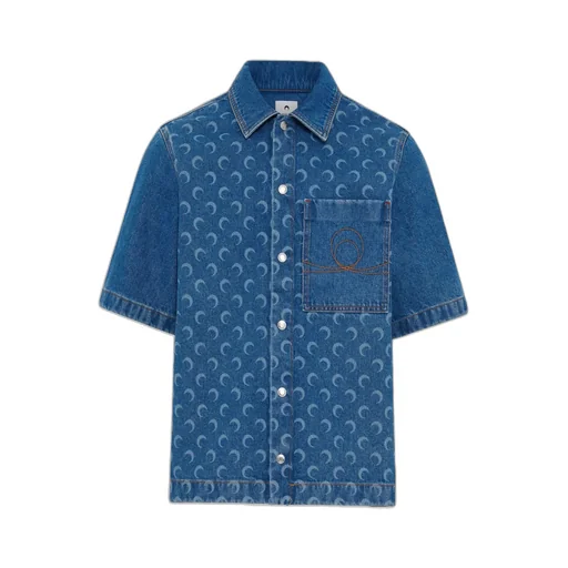 Moon Laser Wash Denim Ss Shirt