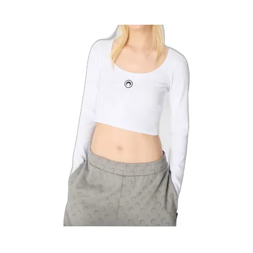 Moon Embroidered Cropped Top
