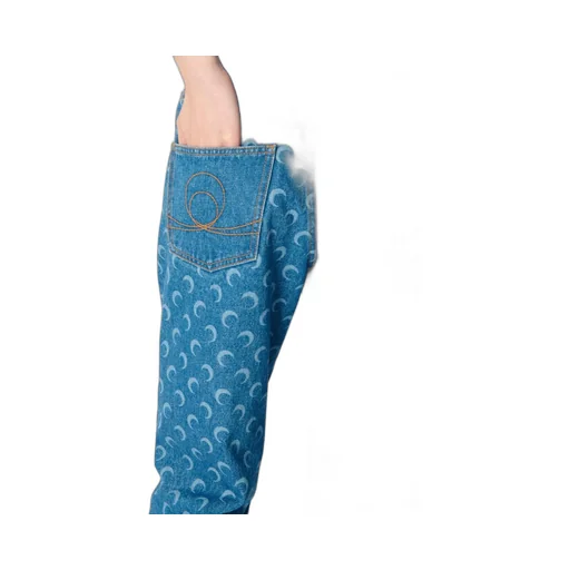 Washed Denim Straight-Leg Jeans