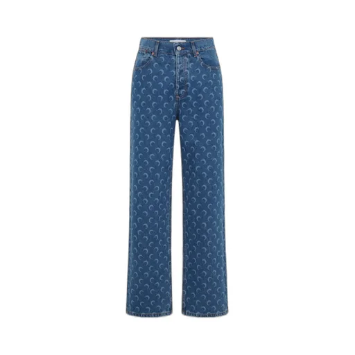 Moon Laser Wash Denim Baggy Jeans