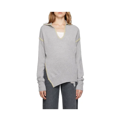 V-Neck Asymmetric Knit Jumper