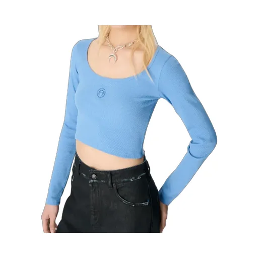 Moon-Logo Round-Neck Top