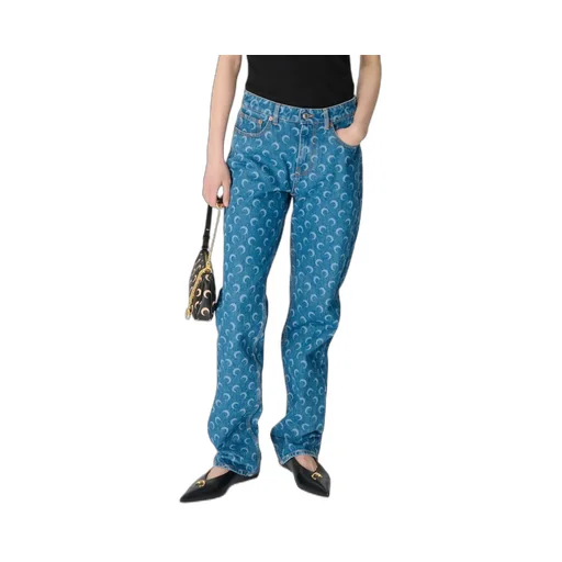 Washed Denim Straight-Leg Jeans