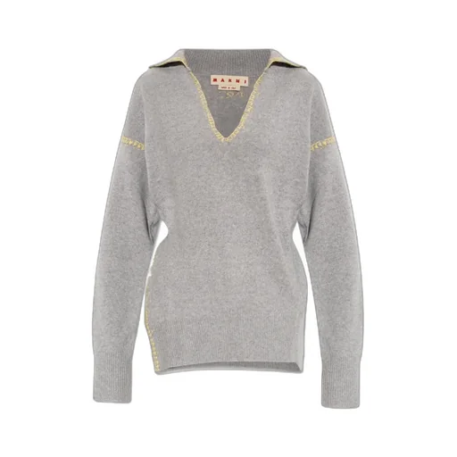 V-Neck Asymmetric Knit Jumper