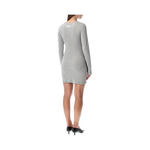 Logo Ribbed Jersey Mini Dress