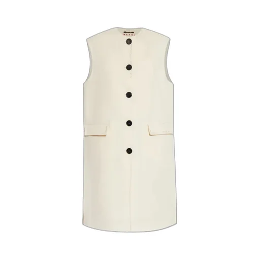 Buttoned Crewneck Sleeveless Gilet