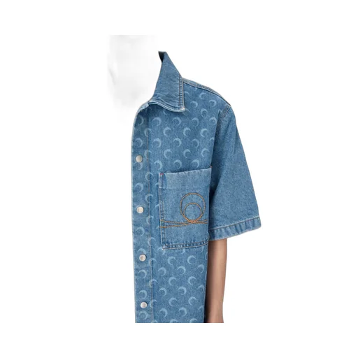 Moon Laser Wash Denim Ss Shirt