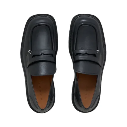 Ring Embellishment Square Toe Loafers