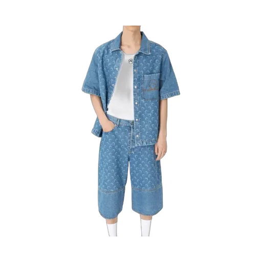 Moon Laser Wash Denim Ss Shirt