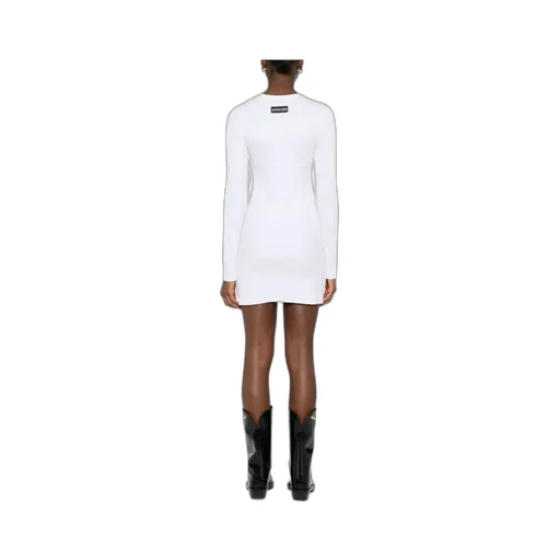 Logo Ribbed Jersey Mini Dress