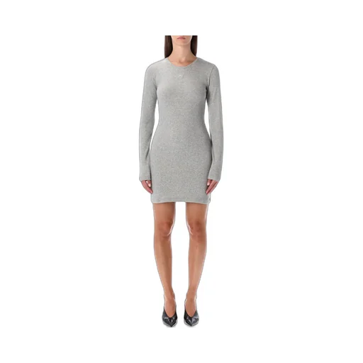 Logo Ribbed Jersey Mini Dress
