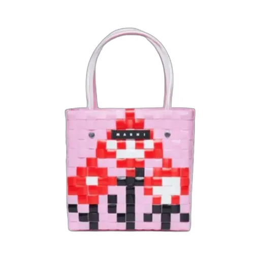 Logo-Patch Woven Tote Bag