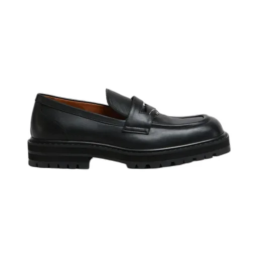 Ring Embellishment Square Toe Loafers