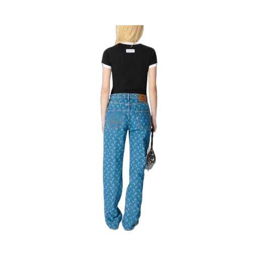 Washed Denim Straight-Leg Jeans
