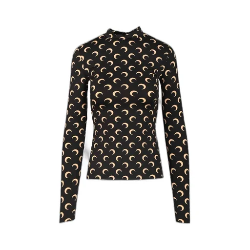 Printed High-Neck T-Shirt