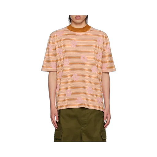 Floral Detailed Striped T-Shirt