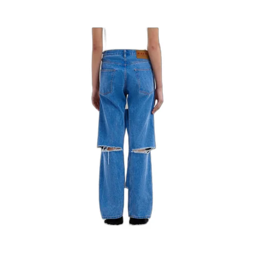 Logo-Patch Cut-Out Detailed Jeans